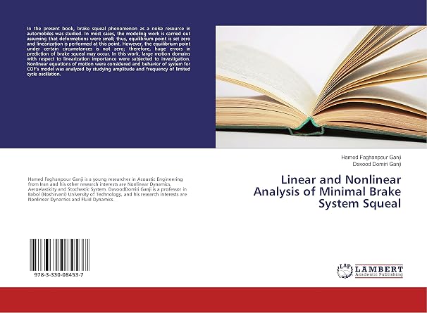 جلد کتاب Linear and Nonlinear Analysis of Minimal Brake System Squeal